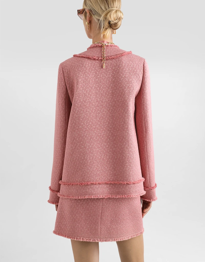 Single-breasted raschel tweed jacket