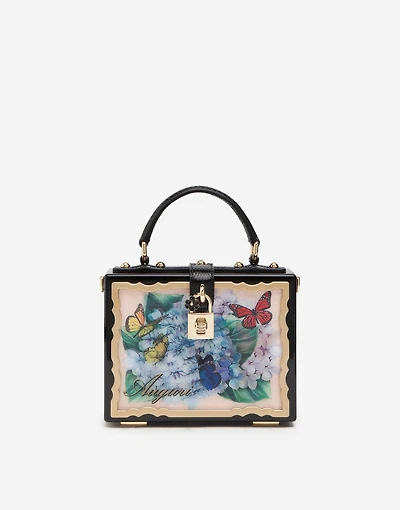 Postcard Dolce Box bag in lacquered wood