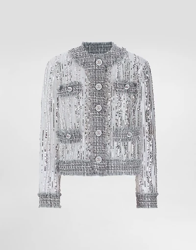 Tulle Gabbana jacket with sequin embroidery