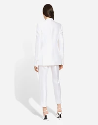 Single-breasted Mikado silk Turlington jacket