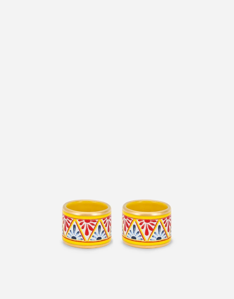 Set 2 Medium Porcelain Napkin Rings