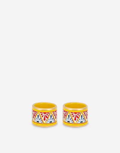 Set 2 Medium Porcelain Napkin Rings