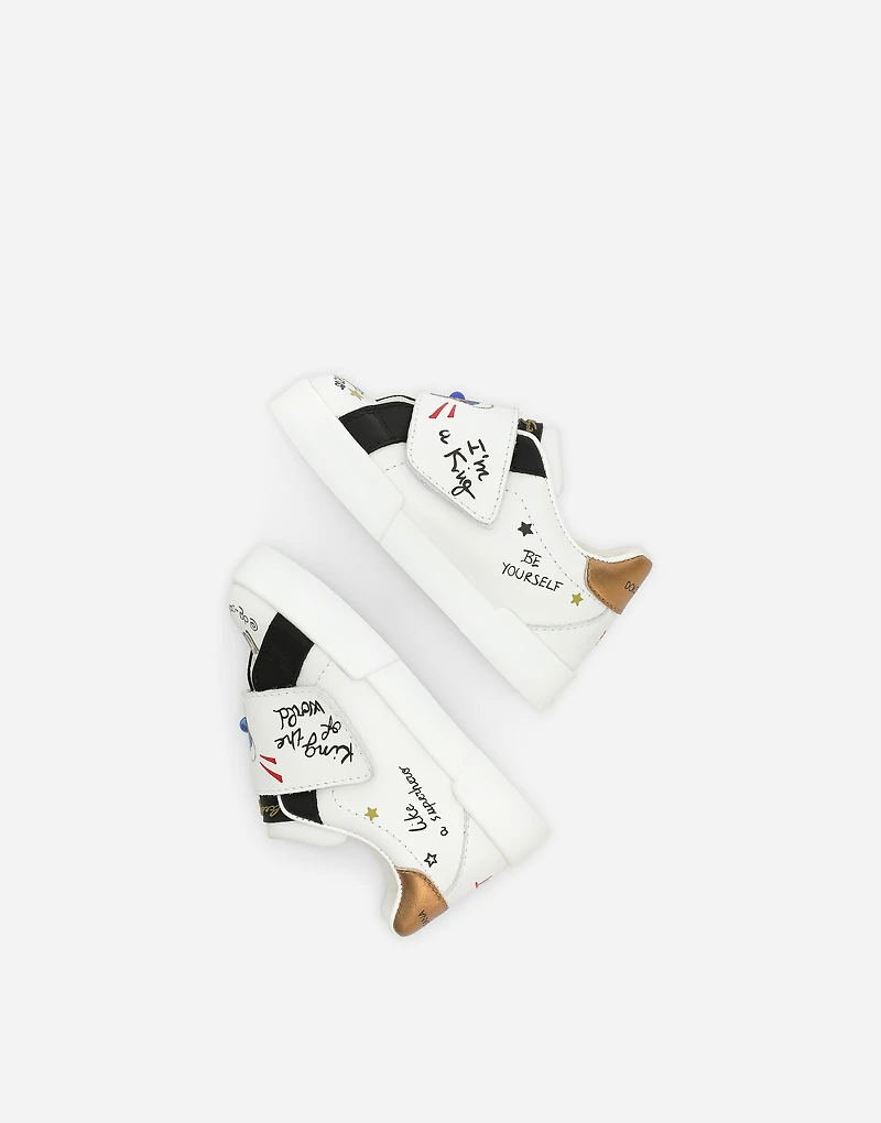 Printed calfskin Portofino sneakers