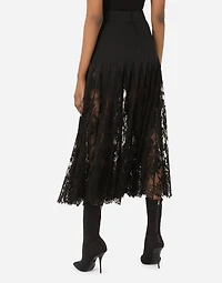 Charmeuse skirt with lace