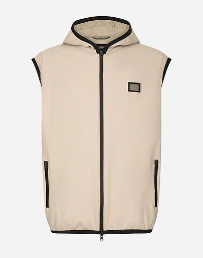 Jersey vest with hood