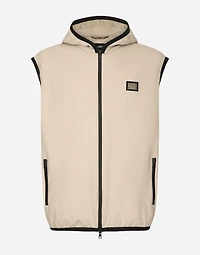Jersey vest with hood