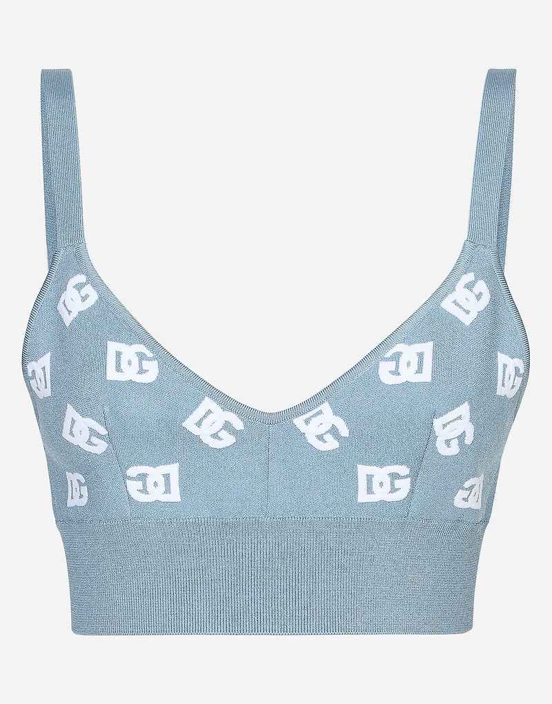 Viscose bralette top with jacquard DG logo