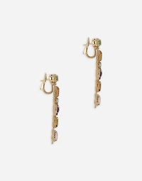  Rainbow Earrings
 18-carat yellow gold and multicolored gems