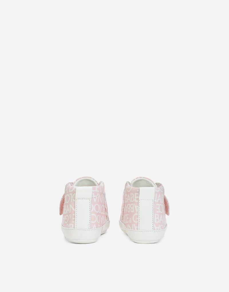 Printed nappa leather mid-top sneakers
