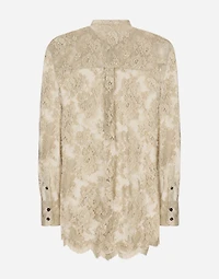 Galloon lace shirt with Mandarin collar