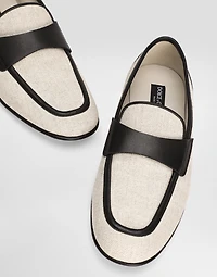 Salt&pepper and nappa slipper