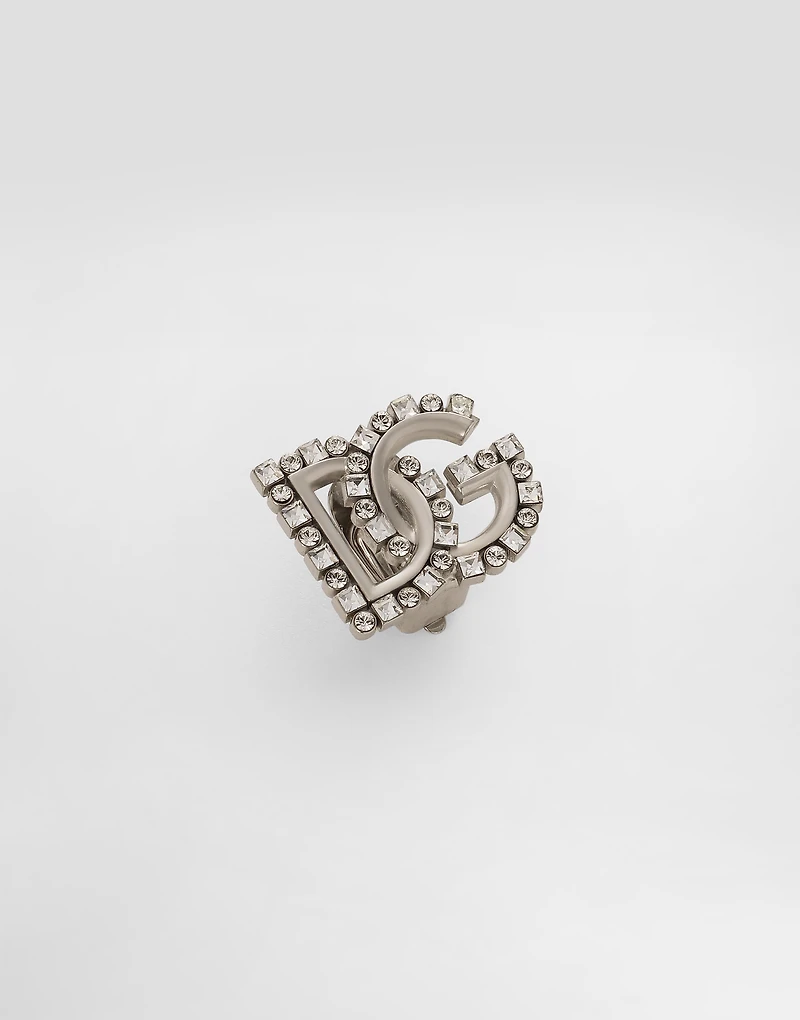 Earrings with rhinestone-detailed DG logo