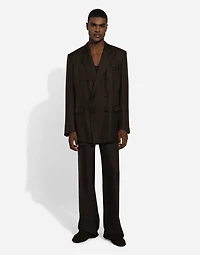 Double-breasted silk Taormina-fit jacket