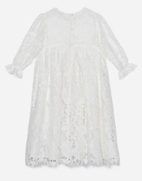 Long-sleeved galloon lace dress
