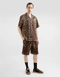 Silk shirt with leopard print