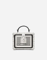 Polished calfskin Dolce Box bag with studs