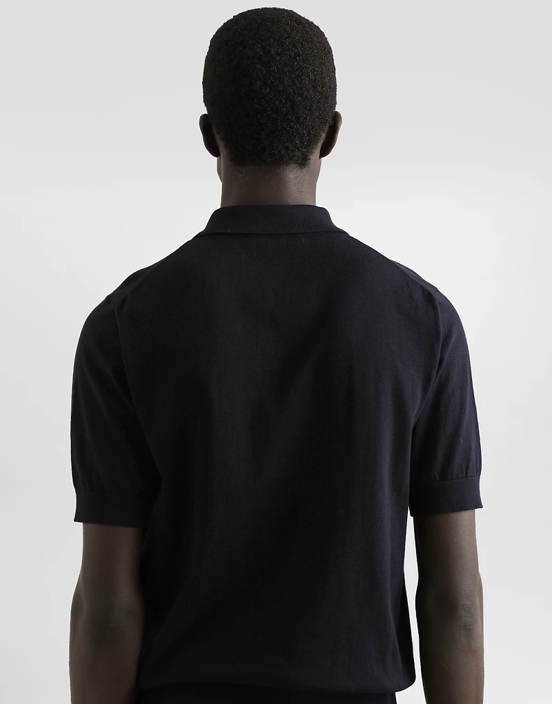 Cotton polo-shirt with heraldic patch