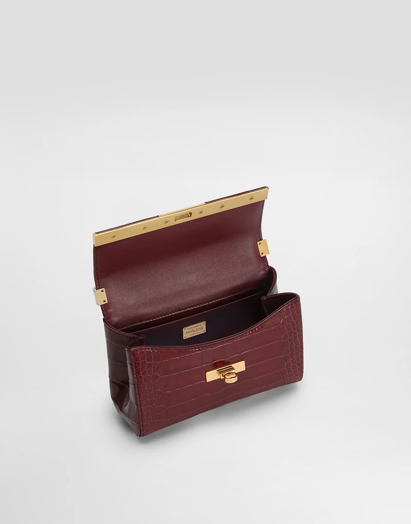 Marlene city mini bag in polished alligator
