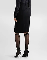Wool midi pencil skirt with DG logo