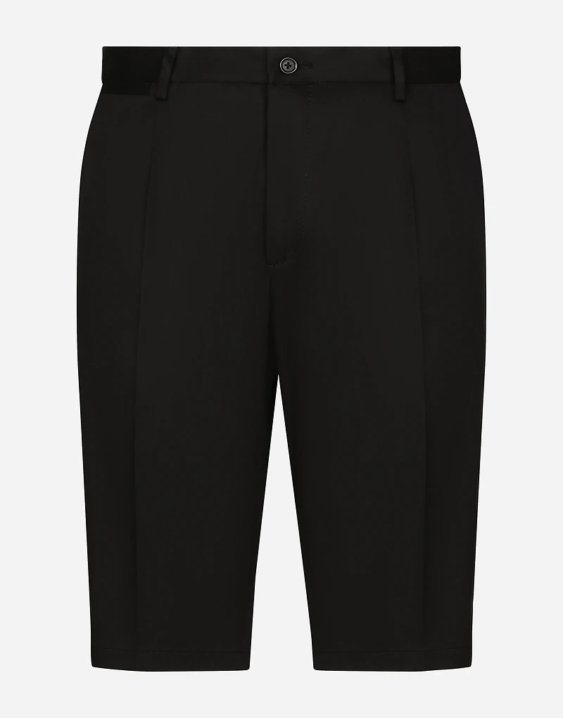Stretch cotton shorts with DG embroidery