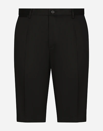 Stretch cotton shorts with DG embroidery