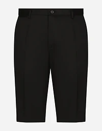 Stretch cotton shorts with DG embroidery