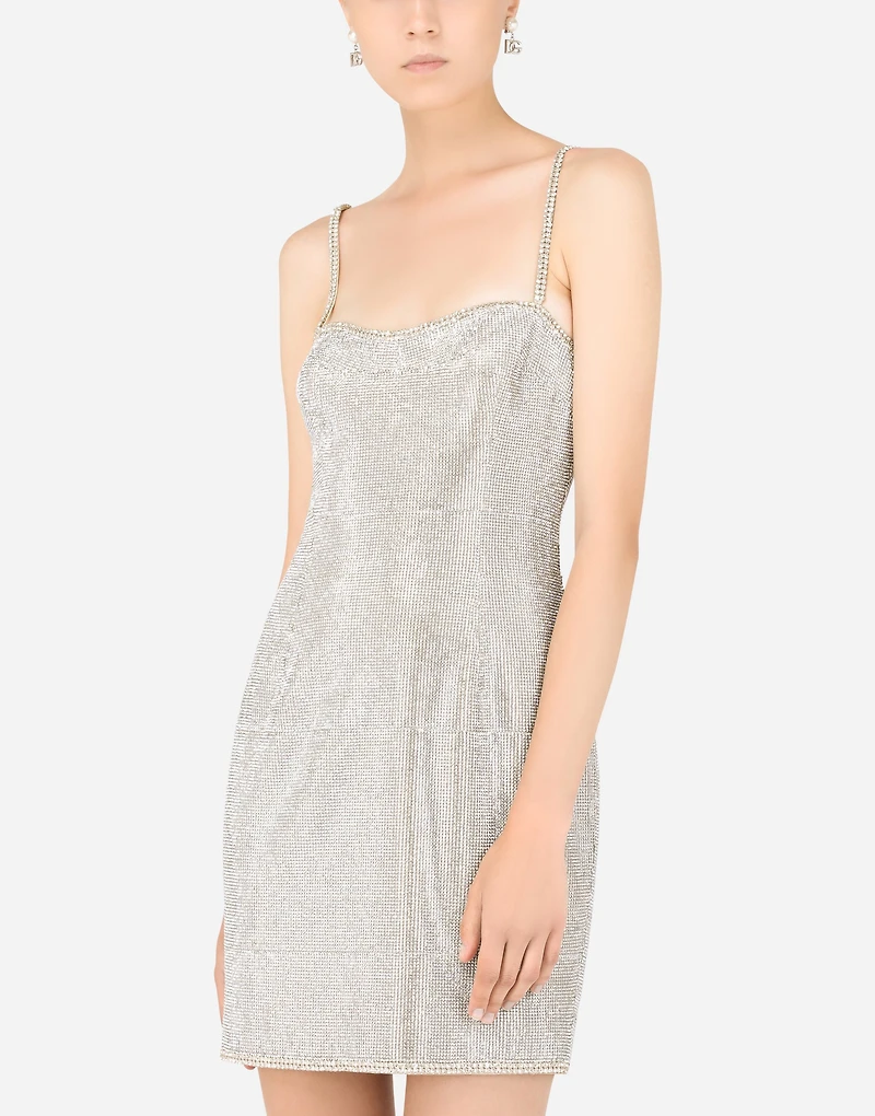 Short crystal mesh dress