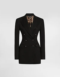 Double-breasted Milano rib jacket