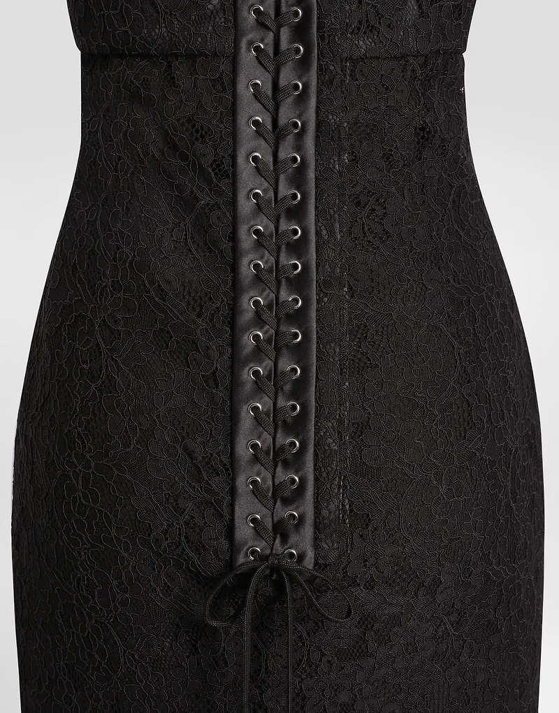 Strapless lace dress with conical cups