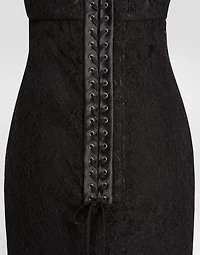 Strapless lace dress with conical cups