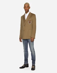 Washed skinny stretch jeans with whiskering