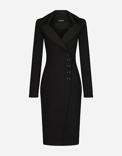 Technical jersey midi coat dress