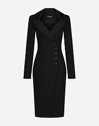 Technical jersey midi coat dress