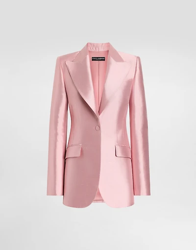 Silk shantung single-breasted jacket