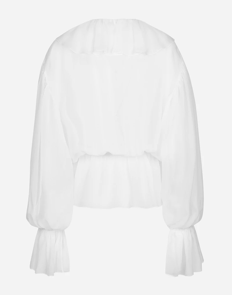 Chiffon blouse with ruffles