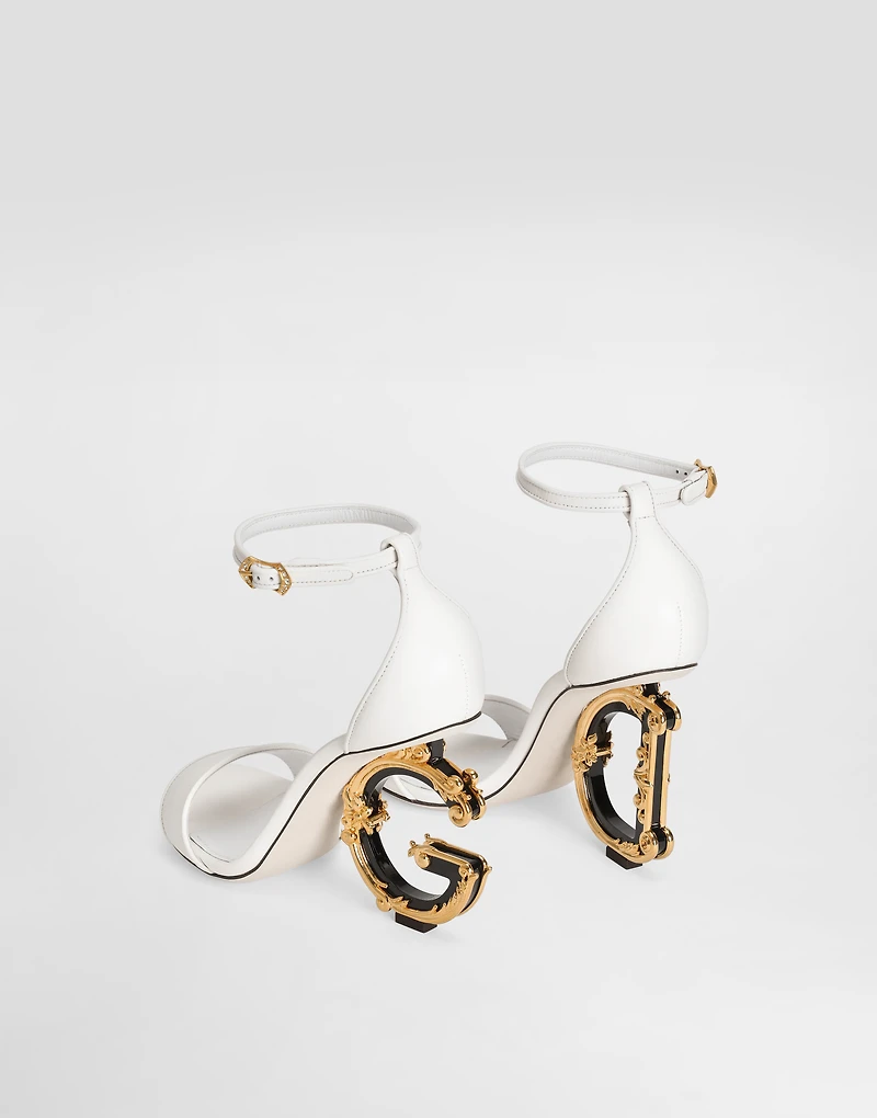 Nappa leather sandals with baroque DG detail