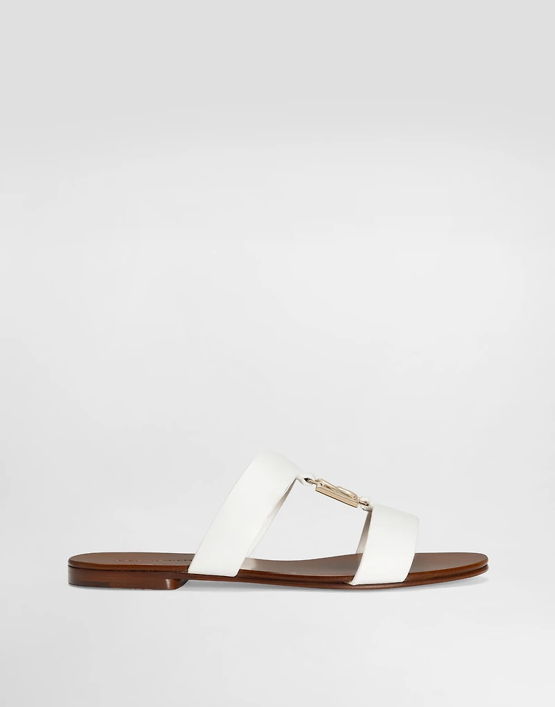 Calfskin sliders with DG logo