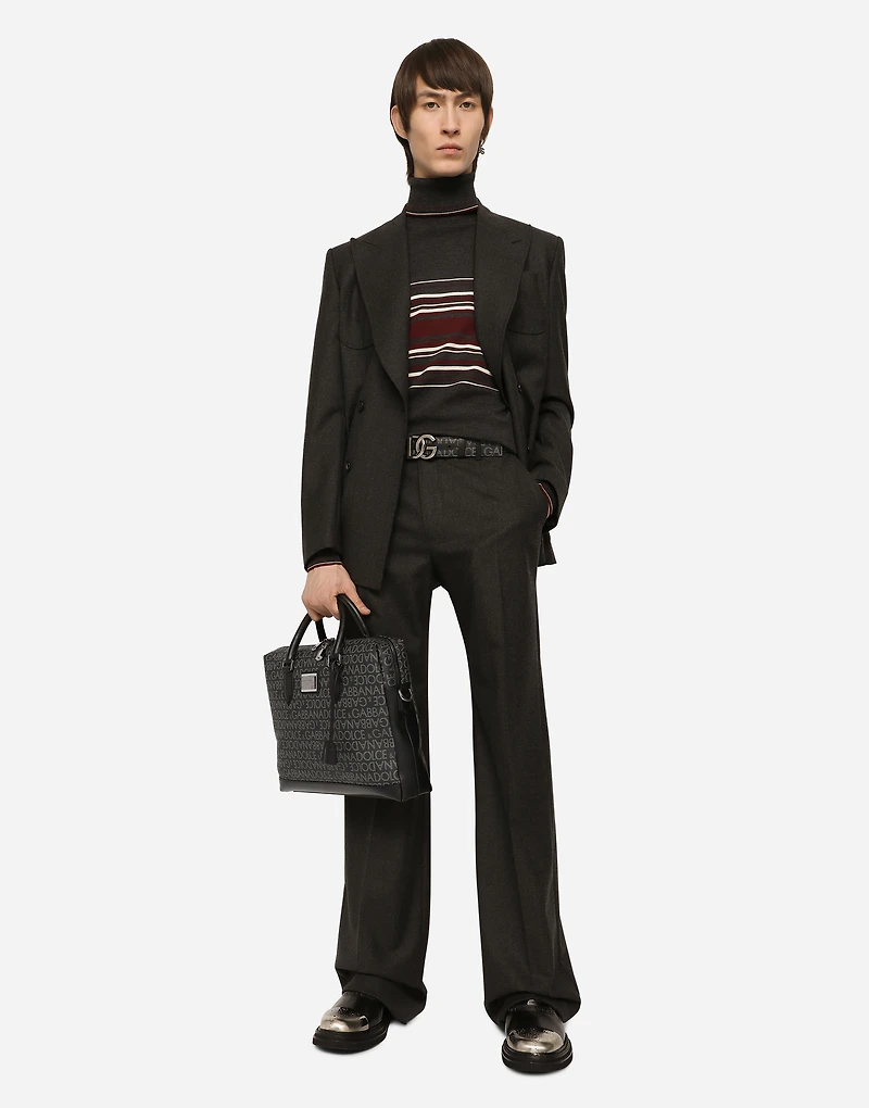 Coated jacquard briefcase