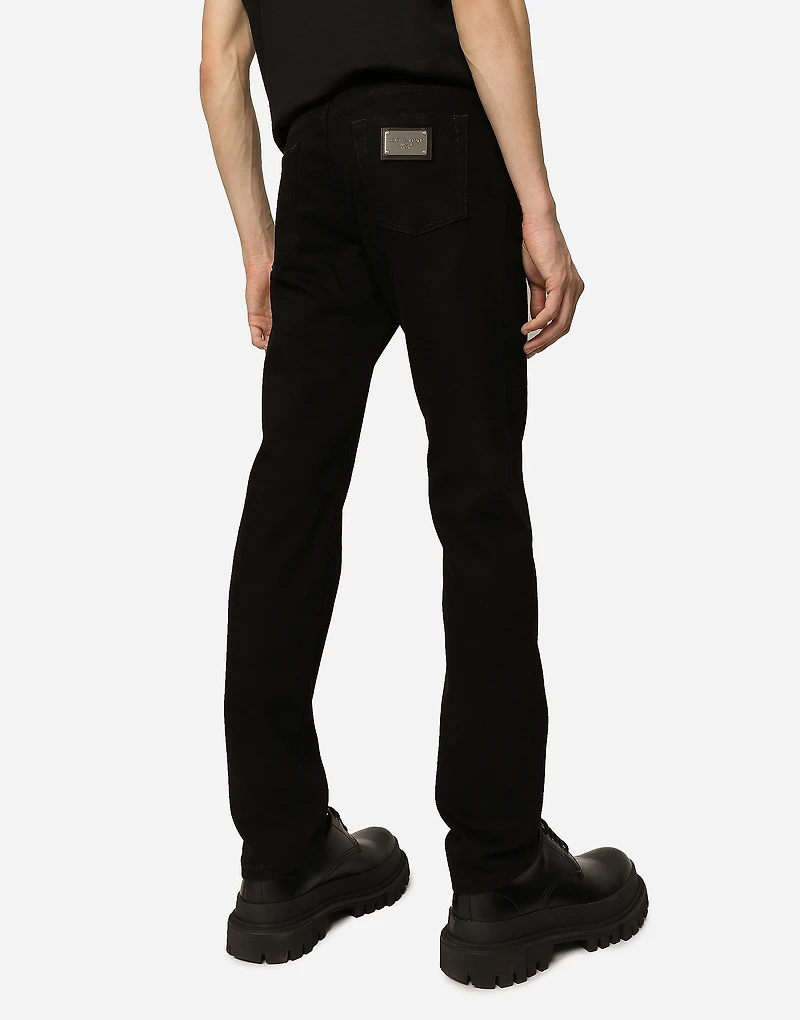 Black wash slim-fit stretch jeans