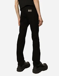 Black wash slim-fit stretch jeans