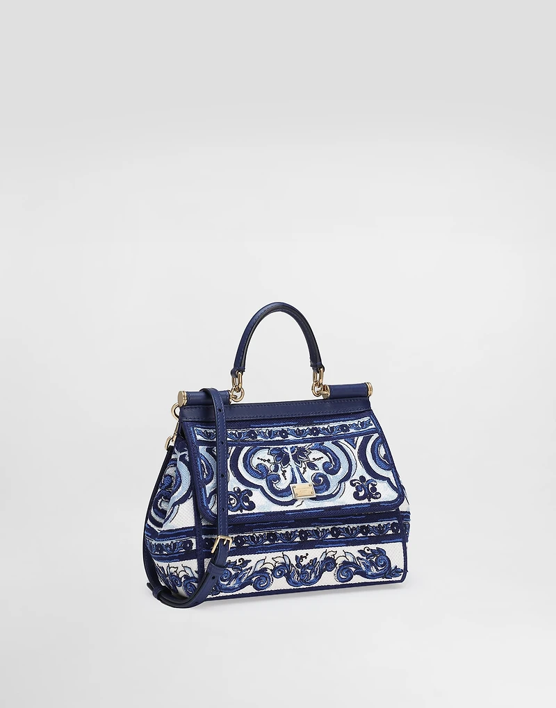 Medium Sicily handbag with Majolica embroidery