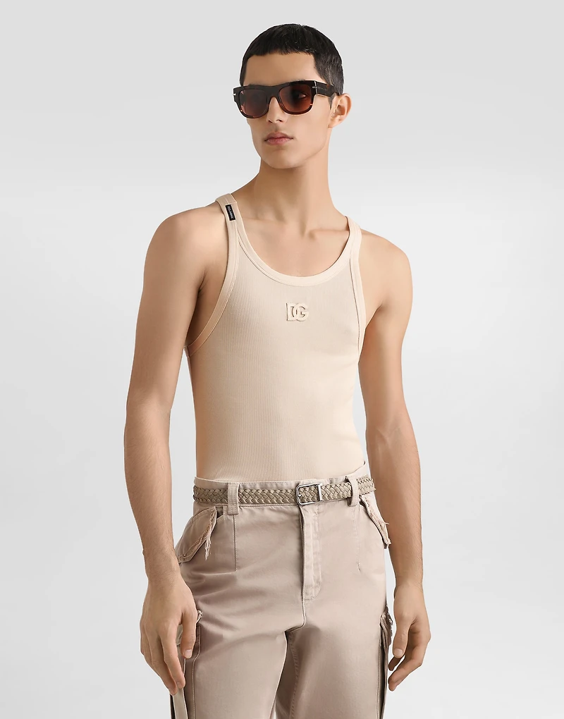 Ribbed cotton tank top