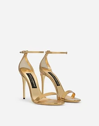 Mirrored-effect calfskin sandals