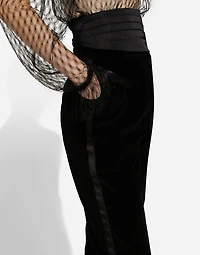 Tailored velvet tuxedo pants