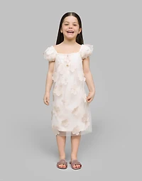 Tulle dress with 3D flowers
