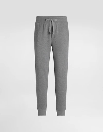 Stretch jersey jogging pants with tag