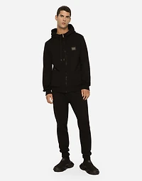 Jersey zip-up hoodie