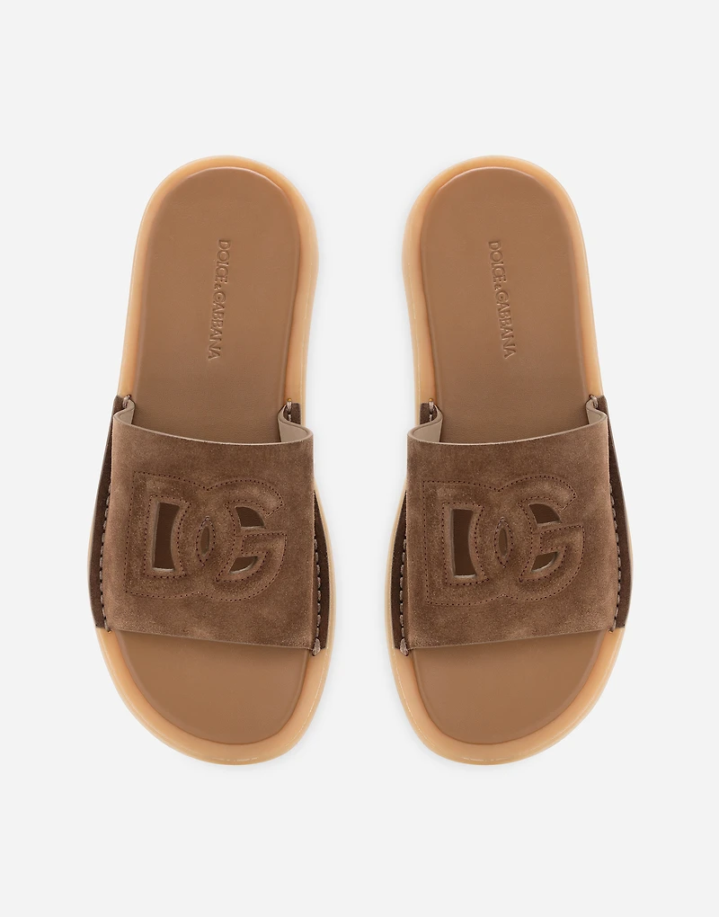 Suede sliders