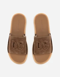 Suede sliders