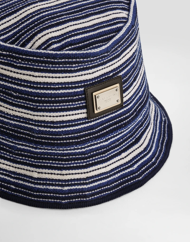 Knit honeycomb bucket hat
